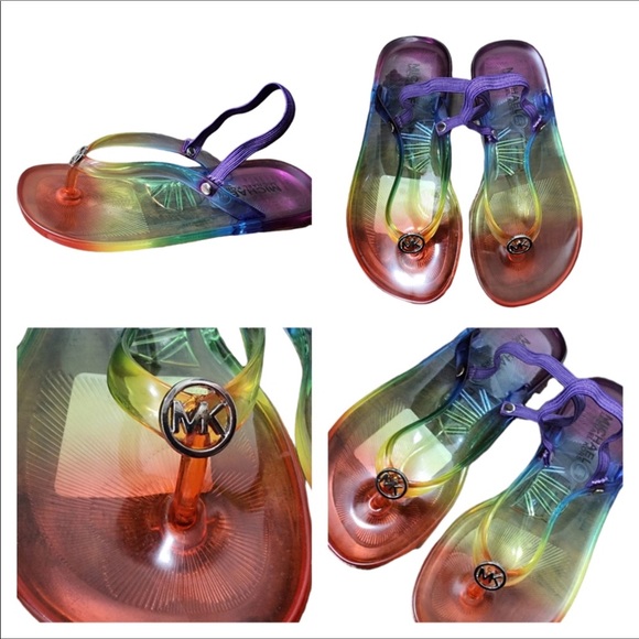 SALE Michael Kors Girls Jelly Rainbow Sandals NEW - Picture 6 of 13